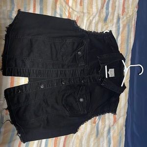 Black jean vest